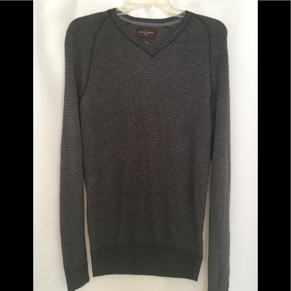Black Brown 1826 V-Neck Pullover Sweater S